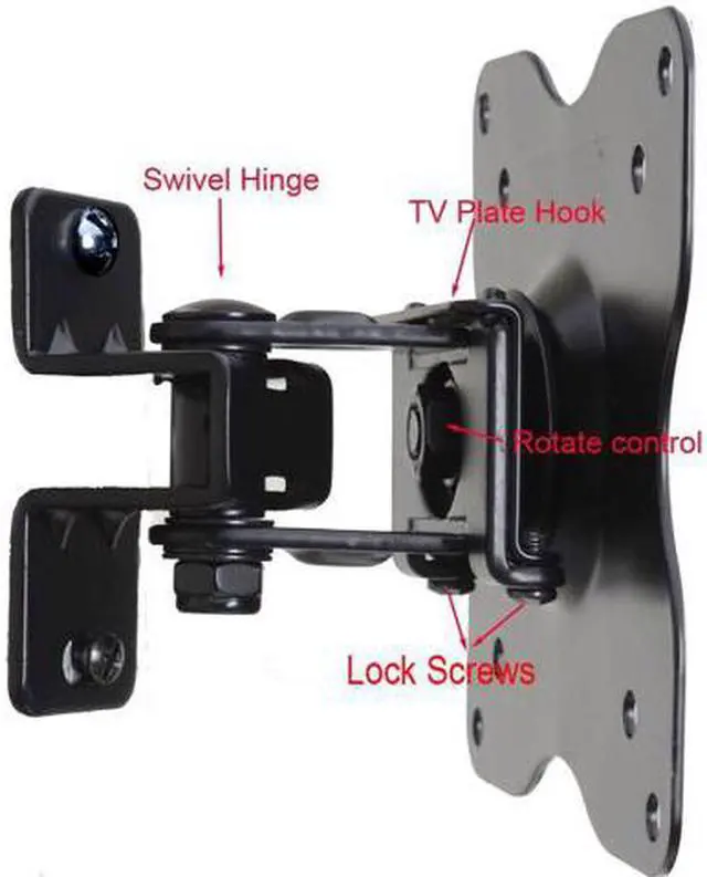 Alt view image 3 of 5 - VideoSecu Swivel Tilt TV Wall Mount Monitor Bracket for 15-29" LCD LED Flat Panel Screen VIZIO D24h-E1 D24hn-E1 LG 22LH4530-P 24LF4520-WU 24LF454B 24LF4820-BU VESA 100/75 mm W27
