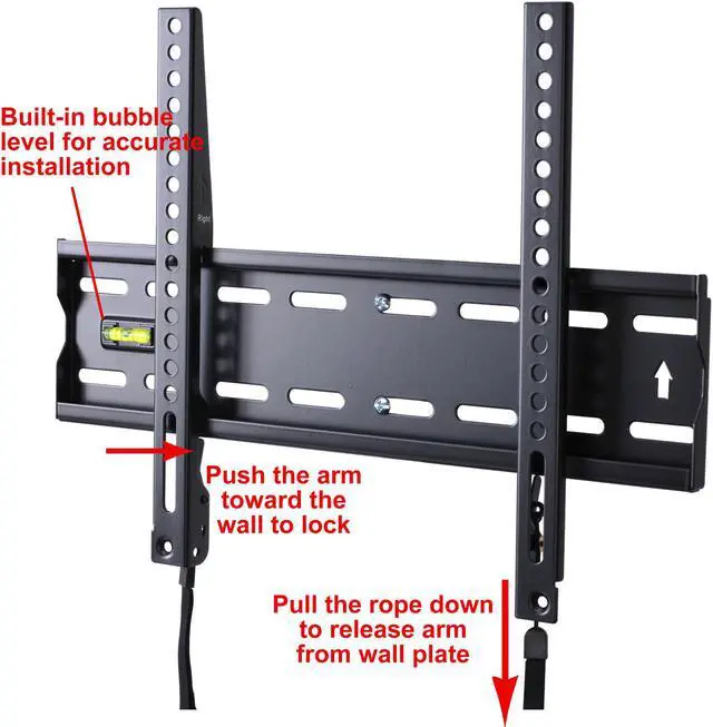 Alt view image 2 of 4 - VideoSecu TV Wall Mount for LG 32 43 49 55" 32LH550B 32LJ550M 43LH5000 43LJ550M 43UJ6300 55UJ6300 49LJ510M 49LJ550M 49UH6030 49UH6500 49UJ6300 49UJ6500 49UJ7700 55LJ550M 55UJ6540 LED LCD Plasma 1RX