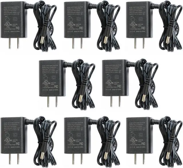 Main image of VideoSecu 8 Pack Universal Regulated 12V DC 500mA Power Supply AC to DC for CCTV Surveillance Security Camera WVO