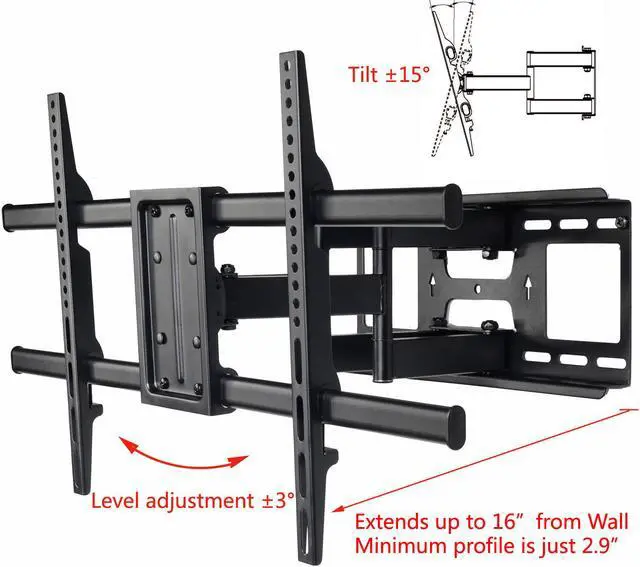 Alt view image 4 of 7 - VideoSecu Heavy Duty Full Motion Tilt Swivel Extend TV Wall Mount for most 40-70" Sony Samsung LG Panasonic Vizio Sharp LCD LED Plasma HDTV with VESA 700x400/ 684x400/ 600x400mm, loading 125lbs AW8