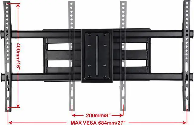 Alt view image 2 of 7 - VideoSecu Heavy Duty Full Motion Tilt Swivel Extend TV Wall Mount for most 40-70" Sony Samsung LG Panasonic Vizio Sharp LCD LED Plasma HDTV with VESA 700x400/ 684x400/ 600x400mm, loading 125lbs AW8
