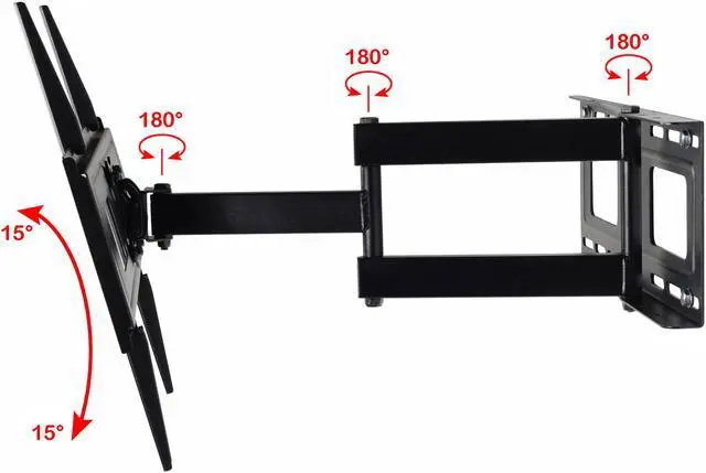 Alt view image 2 of 7 - VideoSecu Full Motion Tilt Swivel Extension TV Wall Mount for most 32"-60" SAMSUNG VIZIO Sharp Sansui Insignia LCD LED HDTV UHD OLED Plasma with VESA 600x400/ 400x400/ 300x300mm BR5