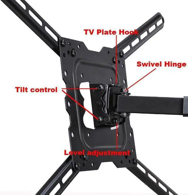 Alt view image 2 of 5 - VideoSecu Tilt Swivel TV Wall Mount Articulating for most 26-50" LED LCD Plasma 3D HDTV UHD Flat Panel Screen Full Motion Bracket with Max VESA 600x400mm, Tilt 15° Extend 24" BD5
