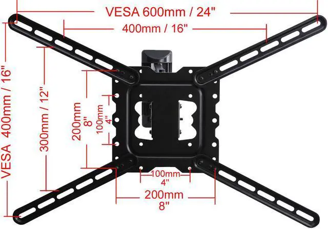 Alt view image 4 of 5 - VideoSecu Tilt Swivel TV Wall Mount Articulating for most 26-50" LED LCD Plasma 3D HDTV UHD Flat Panel Screen Full Motion Bracket with Max VESA 600x400mm, Tilt 15° Extend 24" BD5