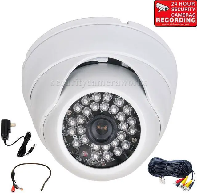 Main image of VideoSecu Outdoor Indoor Weatherproof 600TVL High Resolution Security Camera IR Day Night Built-in 1/3" Sony Effio CCD 3.6mm Wide Angle View Vandal Proof with Power, Cable and Audio Microphone WQU