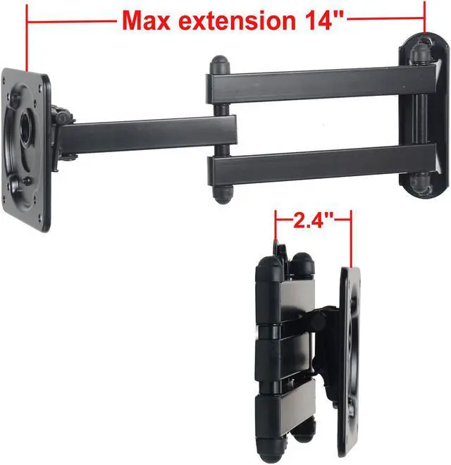 Alt view image 3 of 5 - VideoSecu Full Motion TV Wall Mount for VIZIO 19 22 23 24 26 27 28 29" D24-D1 D24hn-D1 D24h-E1 D24hn-E1 E28H-C1 E291-A1 LED LCD HDTV Articulating Tilt Swivel Bracket B0Y
