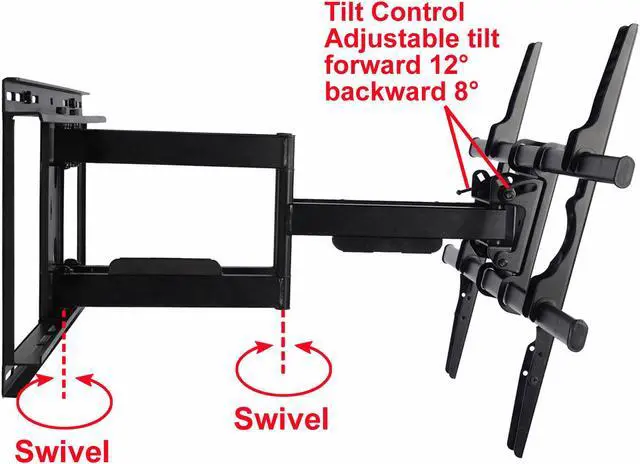 Alt view image 4 of 7 - VideoSecu Heavy Duty Full Motion Tilt Swivel Extend TV Wall Mount for most 40-88" Sony Samsung LG Panasonic Vizio Sharp LCD LED Plasma HDTV with VESA 684x400/ 600x400mm/ 400x400, loading 135lbs bn5