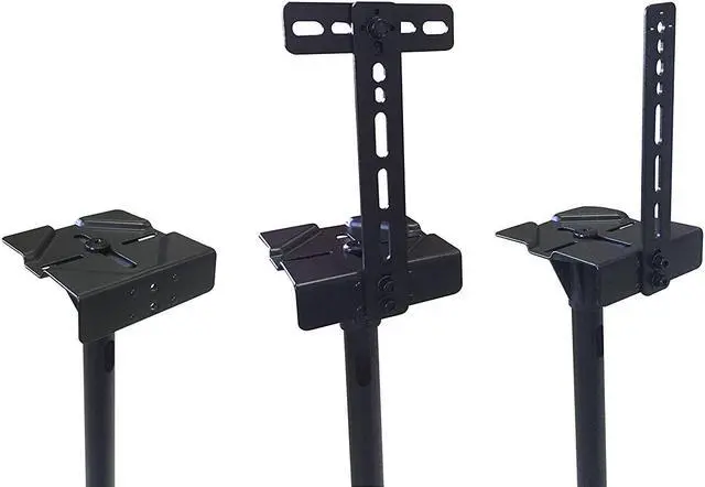 Alt view image 7 of 14 - VideoSecu 2 Adjustable Height Universal Floor Speaker Stands Mounts Heavy Duty Surround Sound Satellite Small Bookshelf Speakers Stand BXX