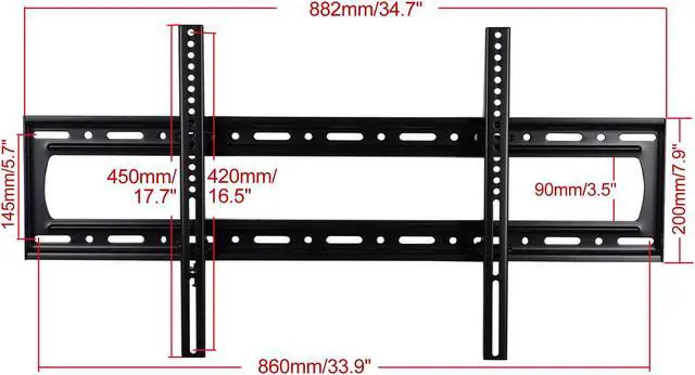 Alt view image 2 of 7 - VideoSecu Heavy Duty Tilt TV Wall Mount for most 65 70 75 77 78 79 80 84 85 inch LCD LED Plasma HDTV Flat Panel Screen with loading 220lbs wti