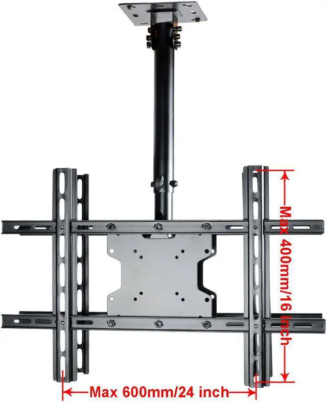 Alt view image 2 of 6 - VideoSecu Adjustable Tilt Swivel Dual TV Ceiling Mount for 32"-70" LED LCD Plasma OLED HDTV Flat Panel Screen, with VESA 600x400/400x400/400x200/300x300/200x200/200x100/100x100/75x75mm BXB