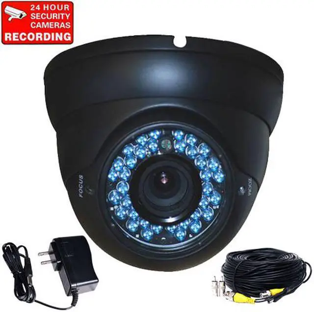 Main image of VideoSecu CCTV Surveillance Indoor Outdoor Weatherproof Infrared IR Day Night Vision Security Camera 36 LEDs 4-9mm Varifocal Lens CCD with Power Supply and Cable 1O9