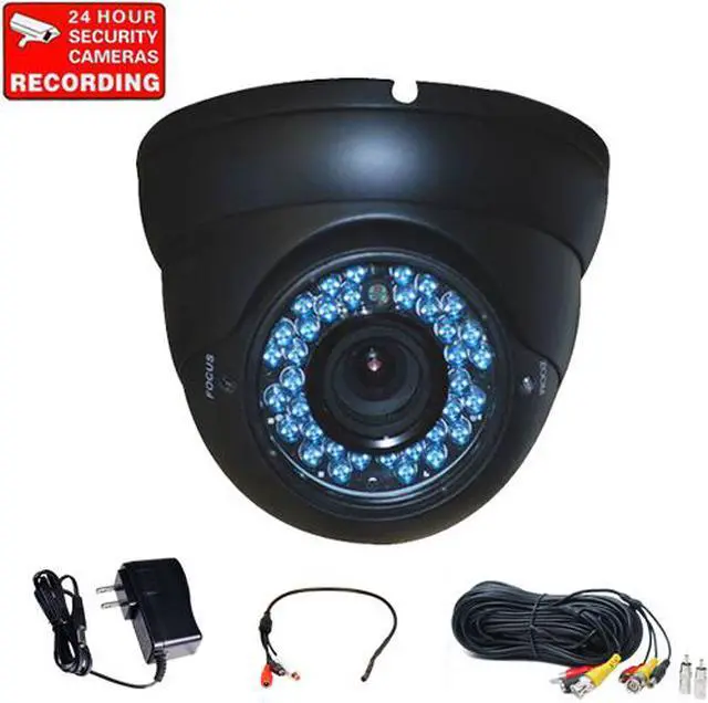 Main image of VideoSecu CCTV CCD Security Camera IR Day Night Vision 36 LEDs 4-9mm Varifocal Lens Indoor Outdoor Weatherproof with Power Supply, Cable and Audio Microphone chu