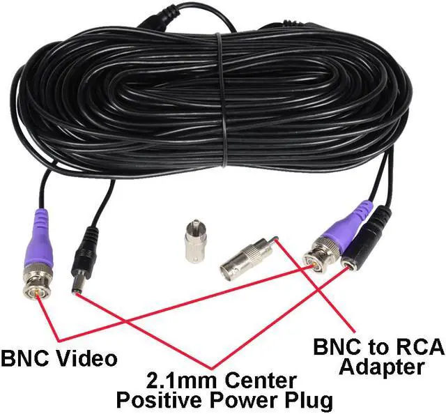Alt view image 4 of 5 - VideoSecu 4x 100 Feet Video Power Extension Cable Pre-made All-in-One Wire for DVR Surveillance System HD Security Camera AHD, CVI, TVI HD Analog Camera with 4 CH Power and Free BNC RCA Connectors CW9