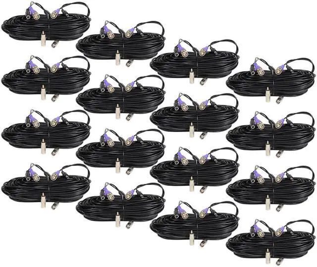 Main image of VideoSecu 16 Pack Video Power Extension Cable 100 Feet Pre-made All-in-One Wire Cord for CCTV DVR Surveillance System HD Security Camera AHD, CVI, TVI HD Analog Camera CKX