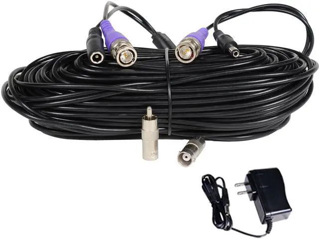 Main image of VideoSecu 100ft HD Security Camera BNC Video Power Cable Pre-made All-in-One Cord for CCTV DVR Surveillance System HD Security Camera 960P/720P, TVI, CVI, AHD Analog Camera with Power Supply CWB