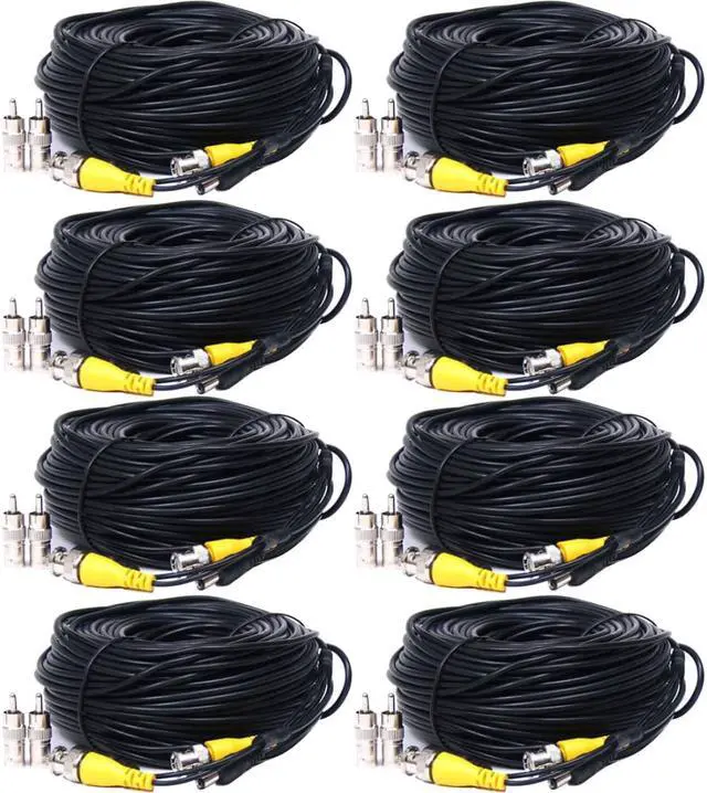 Main image of VideoSecu 8 Pack 50ft CCTV Security Camera BNC RCA DVR Video Power Cables Surveillance Wires with Free Connectors 1QY