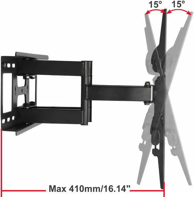 Alt view image 3 of 5 - VideoSecu Heavy Duty Tilt Swivel TV Wall Mount for most 40 42 43 46 47 48 49 50 55 60 65 70" Samsung VIZIO Sharp Panasonic 3D HDTV LCD LED UHD with VESA 600x400/400x400mm& Free HDMI Cable CT0