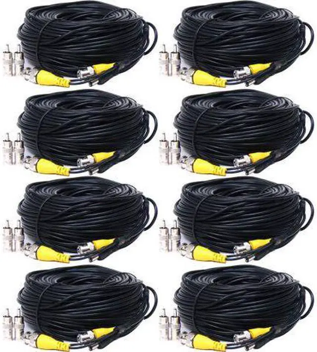 Main image of VideoSecu 8 Pack 150ft BNC CCTV Video Power Cables CCD Home Security Camera DVR Wires Cords with bonus Adaptors b6p