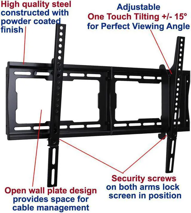 Alt view image 4 of 4 - VideoSecu Tilt TV Wall Mount for most Vizio 32-70" M552I-B2 P552UI-B2 E600I-B3 M602I-B3 E650i-B2 P652UI-B2 P702UI-B3 BG3