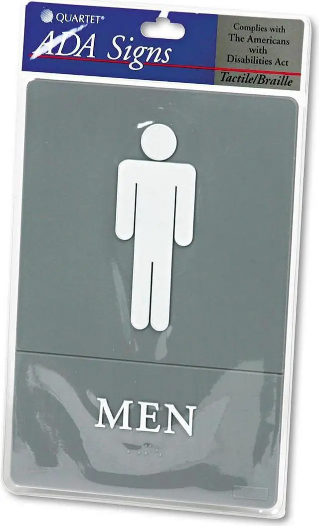 Alt view image 8 of 12 - Headline Sign ADA Sign Men Restroom Symbol w/Tactile Graphic Molded Plastic 6 x
