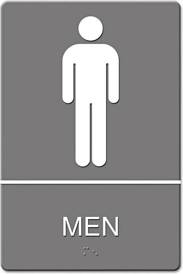 Alt view image 7 of 12 - Headline Sign ADA Sign Men Restroom Symbol w/Tactile Graphic Molded Plastic 6 x