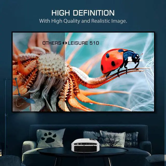 Alt view image 2 of 7 - VANKYO Leisure 510 HD Movie Projector, Video Projector with 230" Projection Size, Support 1080P HDMI VGA AV USB with HDMI Cable and Carrying Bag