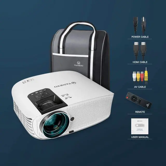 Alt view image 7 of 7 - VANKYO Leisure 510 HD Movie Projector, Video Projector with 230" Projection Size, Support 1080P HDMI VGA AV USB with HDMI Cable and Carrying Bag