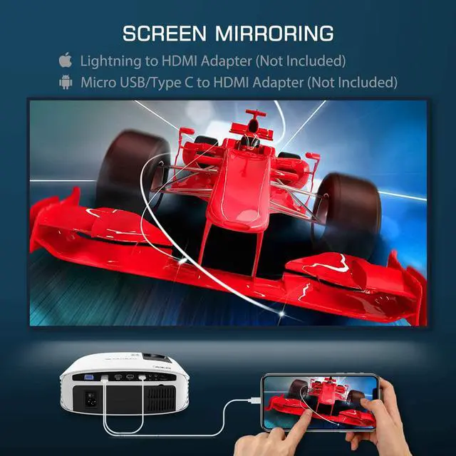 Alt view image 4 of 7 - VANKYO Leisure 510 HD Movie Projector, Video Projector with 230" Projection Size, Support 1080P HDMI VGA AV USB with HDMI Cable and Carrying Bag