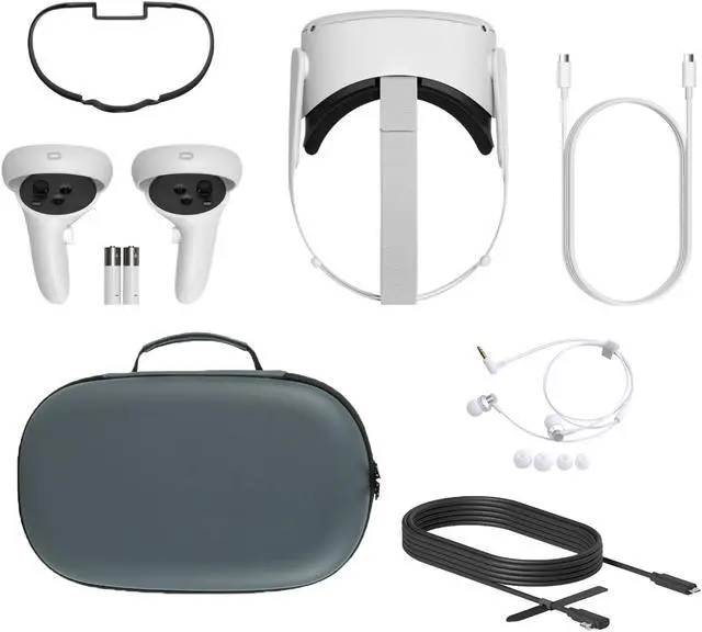 Alt view image 2 of 7 - 2020 Oculus Quest 2 All-In-One VR Headset, Touch Controllers, 64GB SSD, 1832x1920 up to 90 Hz Refresh Rate LCD, Glasses Compitble, 3D Audio, Mytrix Carrying Case, Earphone, Oculus Link Cable (3M)