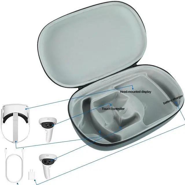 Alt view image 3 of 7 - 2020 Oculus Quest 2 All-In-One VR Headset, Touch Controllers, 64GB SSD, 1832x1920 up to 90 Hz Refresh Rate LCD, Glasses Compitble, 3D Audio, Mytrix Carrying Case, Earphone, Oculus Link Cable (3M)