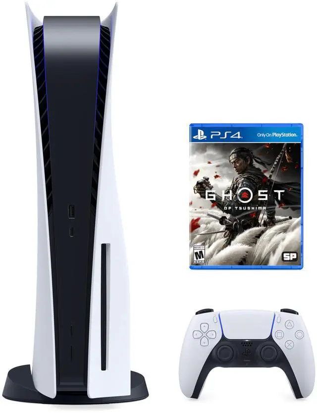 Main image of 2021 New PlayStation Disk Version Console with Wireless Controller & Ghost Of Tsushima