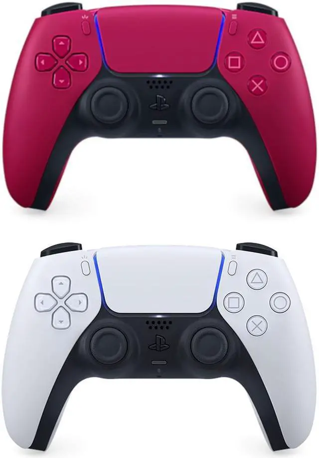 Alt view image 2 of 6 - PS_5_Disc 1.8TB Upgraded PCIe Gen 4 NVNe SSD AMD Ryzen Zen 8 Cores CPU Gaming Console Set with Cosmic Red & White DS Wireless Controllers and  Charger Bundle