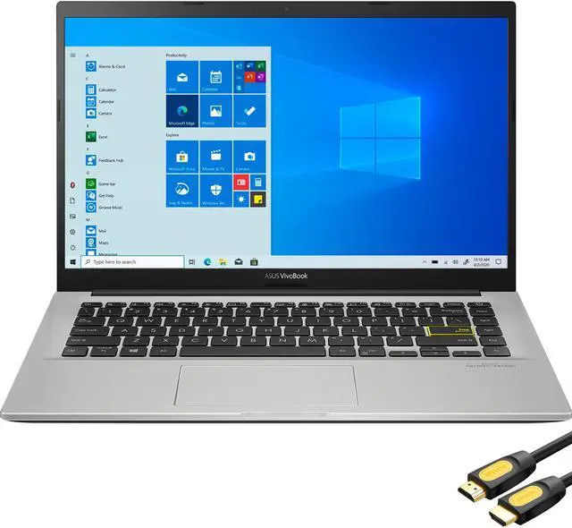Main image of ASUS Vivobook 14'' FHD NanoEdge Lightweight Laptop, Intel Core i3-1005G1 Dual-Core, 4GB DDR4 RAM, 256GB PCIe SSD, USB-C, HDMI, Wi-Fi, BT, Media Card Reader, Webcam, Mytrix HDMI Cable, Win 10