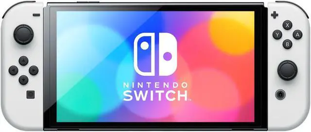 Alt view image 3 of 7 - 2021 New Nintendo Switch OLED Model White Joy Con 64GB Console Improved HD Screen & LAN-Port Dock with Pokemon Shield And Mytrix Accessories