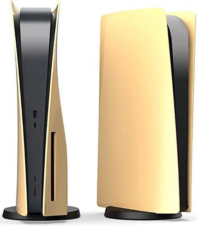 Alt view image 6 of 7 - PlayStation 5 Customization Bundle: Disc Version Console and 2 Wireless Controllers with Mytrix Customized Body Plate - Yellow