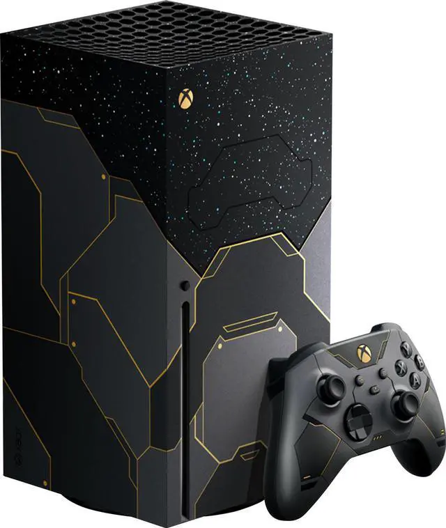 Alt view image 2 of 6 - Microsoft Xbox Series X Halo Infinite Limited Edition Bundle Custom Skin Design with Halo Infinite and Assassin's Creed: Valhalla Full Games Holiday Gift Set