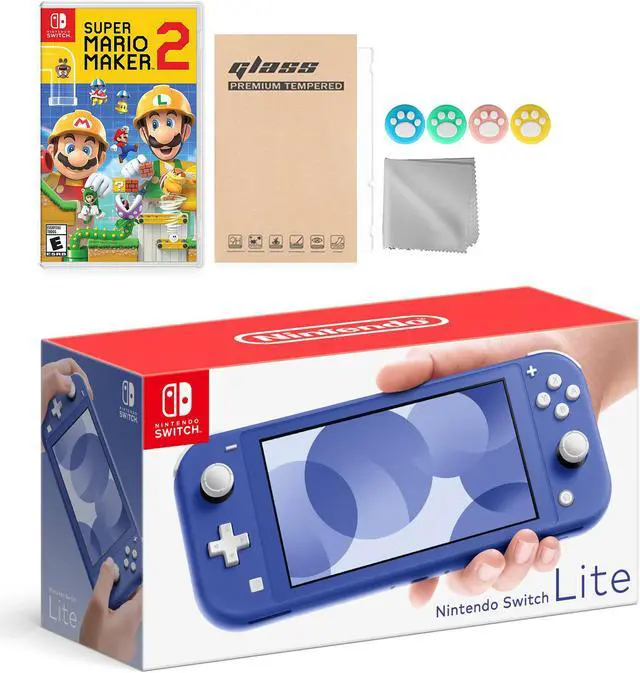 Main image of Nintendo Switch Lite Blue with Super Mario Maker 2 and Mytrix Accessories NS Game Disc Bundle Best Holiday Gift