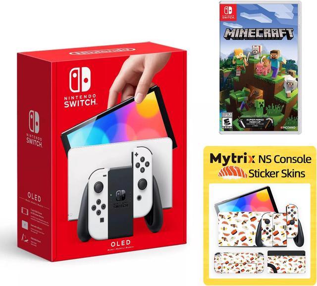 2022 New Nintendo Switch OLED Model White with Minecraft and