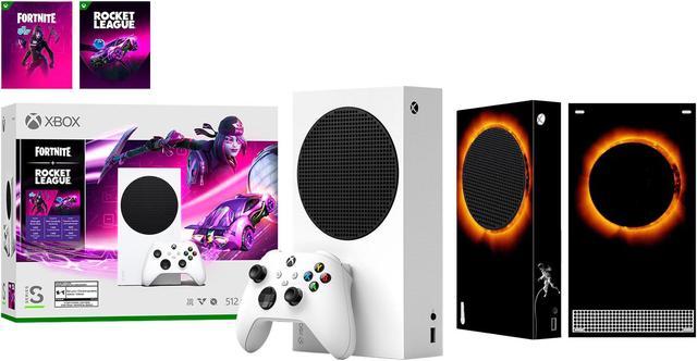 Microsoft Xbox Series S Fortnite & Rocket League Midnight Drive Pack Bundle  with Mytrix Full Body Skin Sticker-Eclipse
