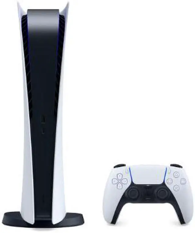 Alt view image 5 of 7 - PlayStation 5 Digital Edition with Two Controllers White and Starlight Blue DualSense and Mytrix Hard Shell Protective Controller Case