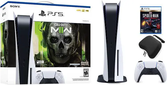 Main image of PlayStation 5 Disc Edition Call of Duty Modern Warfare II Bundle with Spider Man Miles Morales and Mytrix Controller Case