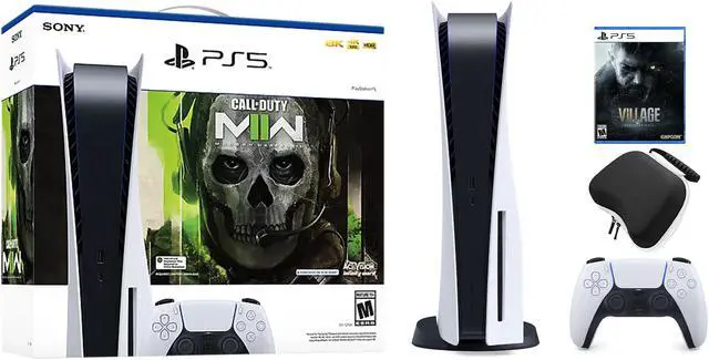 Main image of PlayStation 5 Disc Edition Call of Duty Modern Warfare II Bundle with Resident Evil 8 and Mytrix Controller Case