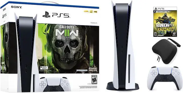 Main image of PlayStation 5 Disc Edition Call of Duty Modern Warfare II Bundle with Rainbow 6 Extraction and Mytrix Controller Case