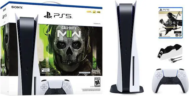 Main image of PlayStation 5 Disc Edition Call of Duty Modern Warfare II Bundle with Ghost of Tsushima Director's Cut and Mytrix Controller Charger