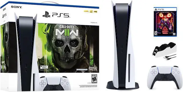 Main image of PlayStation 5 Disc Edition Call of Duty Modern Warfare II Bundle with Five Nights at Freddy's Security Breach and Mytrix Controller Charger
