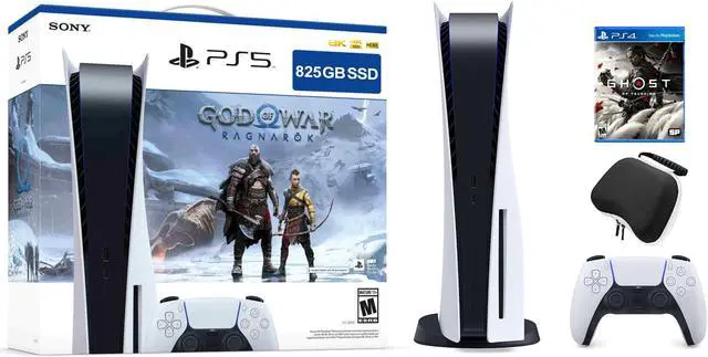 Main image of PlayStation 5 Disc Edition God of War Ragnarok Bundle with Ghost of Tsushima and Mytrix Controller Case