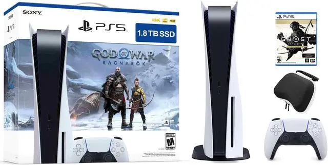 Main image of PlayStation 5 Upgraded 1.8TB Disc Edition God of War Ragnarok Bundle with Ghost of Tsushima Director's Cut and Mytrix Controller Case