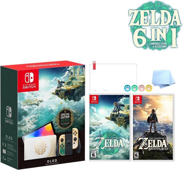 NEW Nintendo Switch OLED ZELDA ToTK Console + Screen Protector w