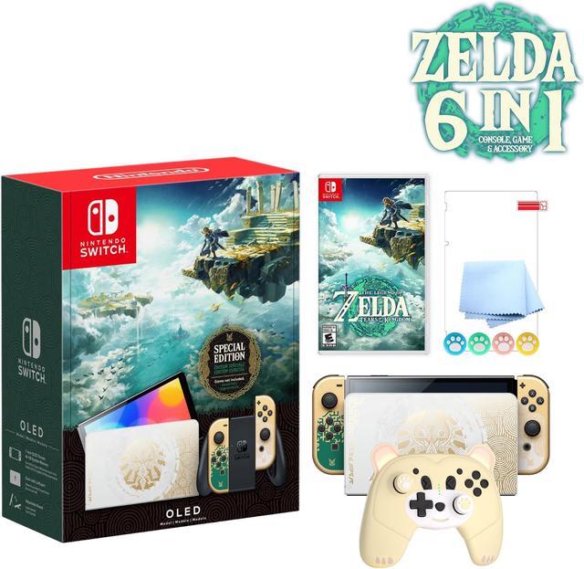 2023 Nintendo Switch OLED Zelda Edition, Green & Gold Joy-Con 64GB