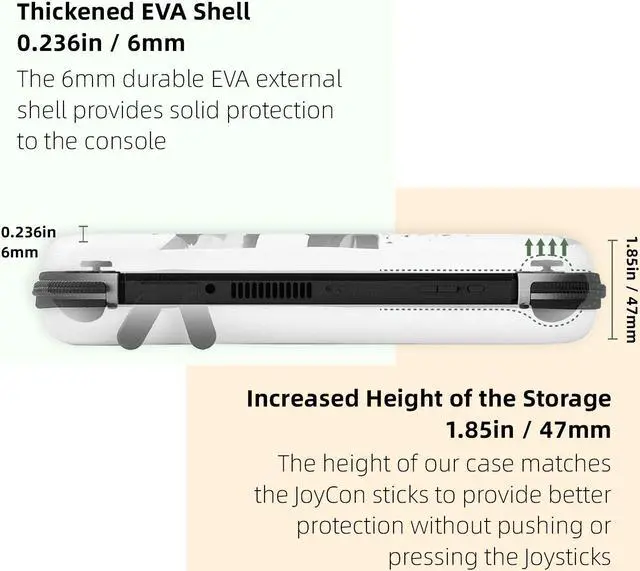 Alt view image 4 of 7 - Mytrix Japanese Samurai Carrying Case for Nintendo Switch, Travel Storage Bag with 10 Game Card Slots & Accessory Pocket, Portable Hard Shell Pouch for Switch Console, Shoulder Strap Included